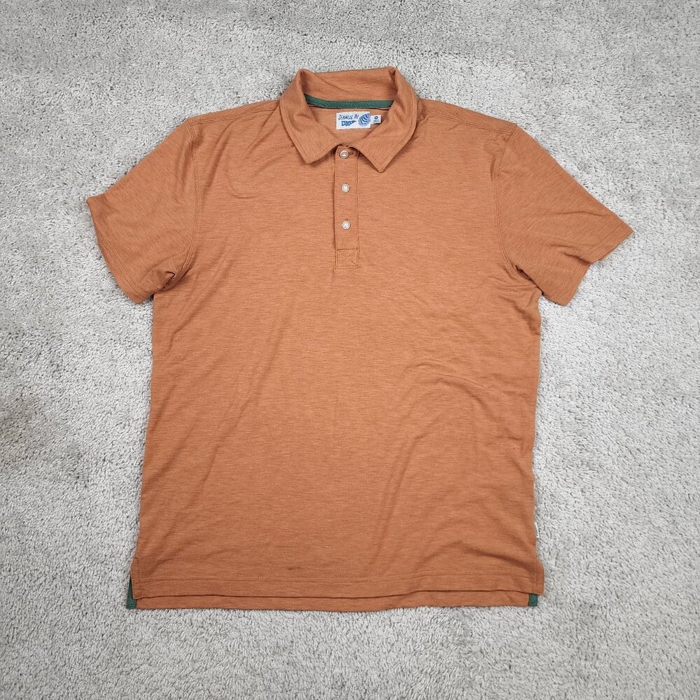 Wellen Brosnan Seawool Henley Huckberry Polo Orange Soft  Mens Size Medium M